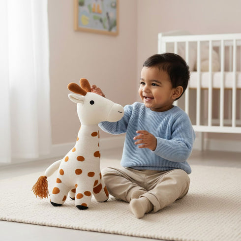 Giraffe - Knitted Cotton Plush Toy