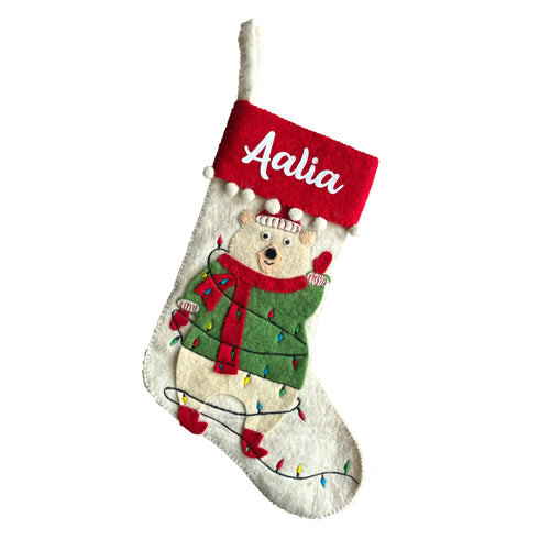 Festive Polar Bear Stocking