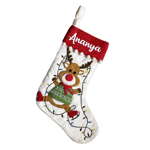Festive Reindeer Stocking