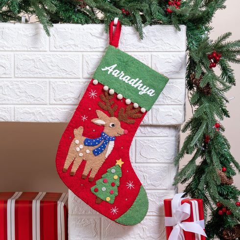 Holly The Reindeer - Personalised Stocking