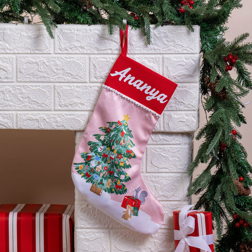 Festive Holiday Tree - Christmas Stocking
