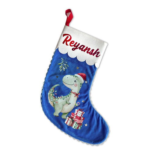 Personalised Velvet Stocking - Dino