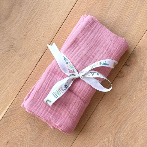 Muslin Cotton Swaddle - Coral Pink