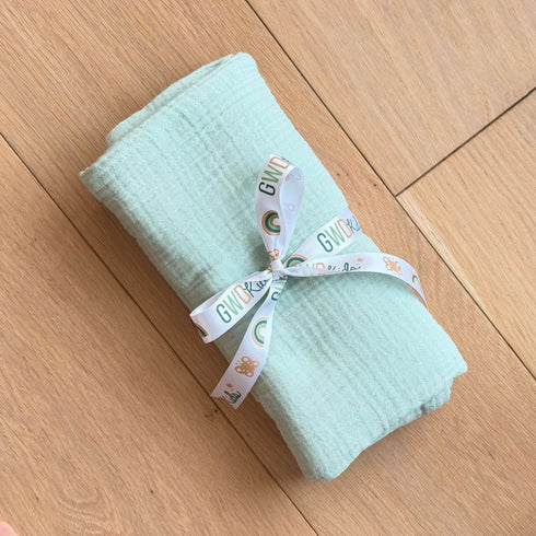Muslin Cotton Swaddle - Mint Green