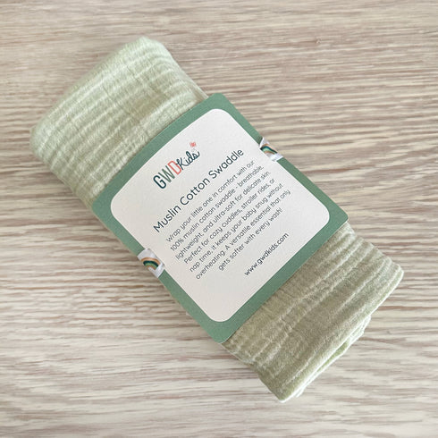 Muslin Cotton Swaddle - Mint Green