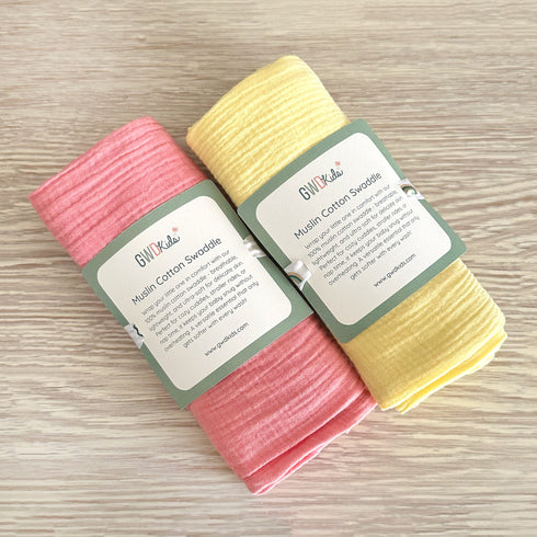 Muslin Cotton Swaddle Set of 2 - Sunset