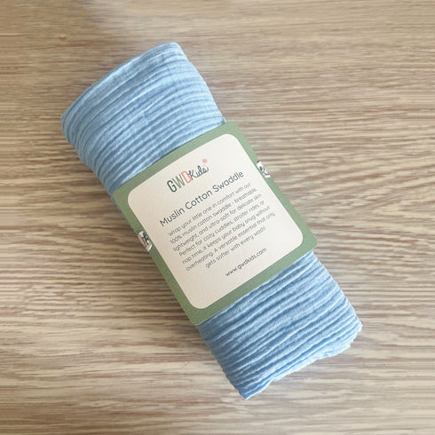 Muslin Cotton Swaddle - Powder Blue