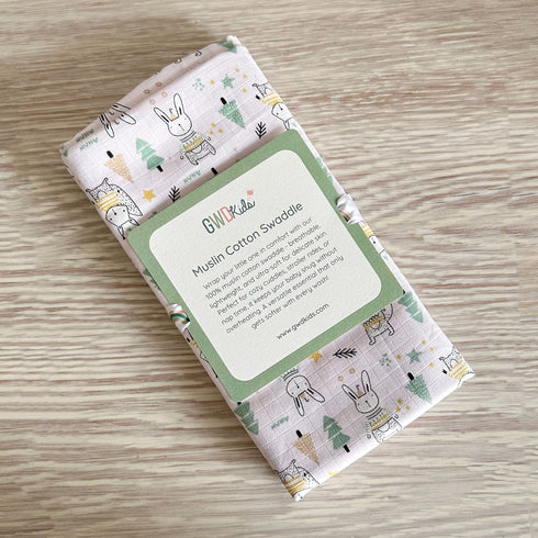Muslin Cotton Swaddle - Little Woodland Explorer