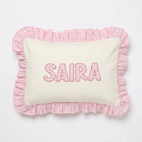 Personalised Applique Ruffle Cushion