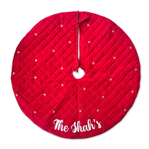 Quilted Tree Skirt- Gold Stars