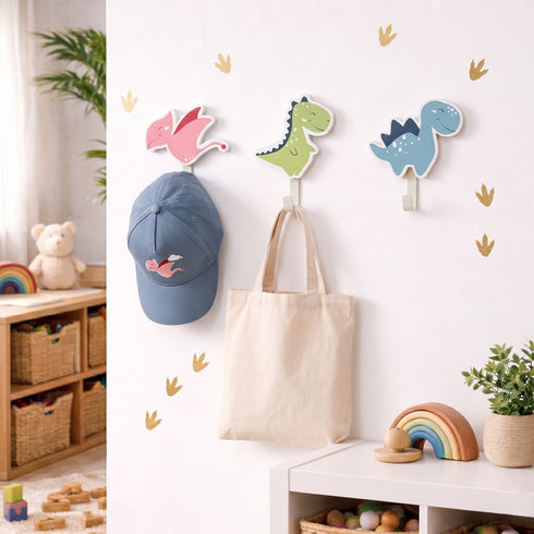 Dinosaur Wall Hooks - Set of 3