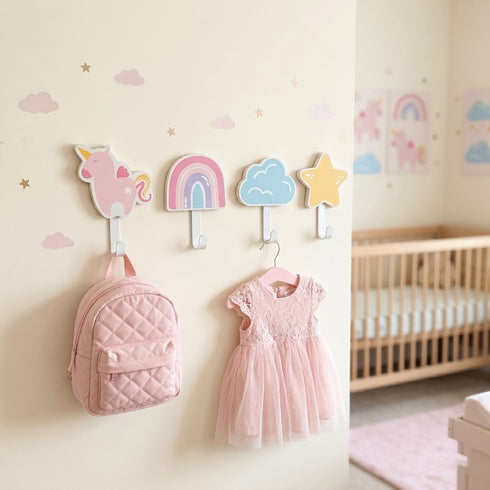 Unicorn Dreams Wall Hooks - Set of 4