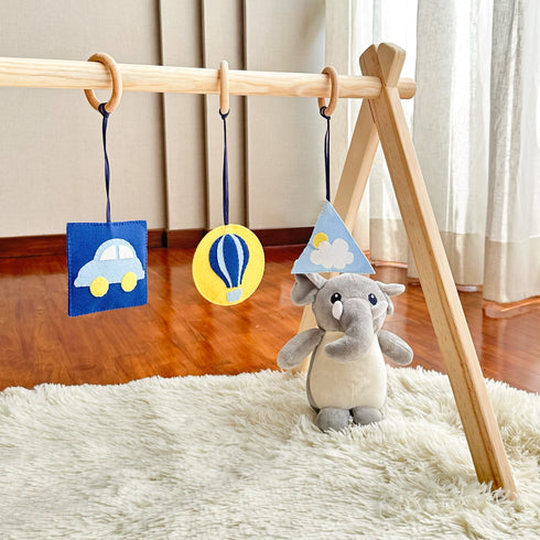Blue skies- Play Gym Rattle Hanging Set