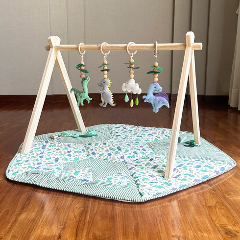 Green Dinosaur Play Gym & Sensory Mat Set