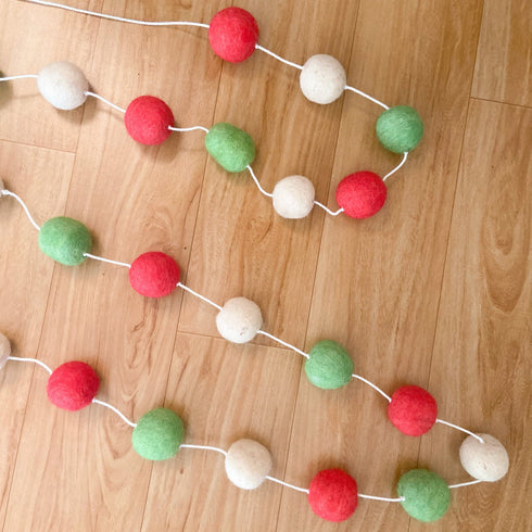 Christmas Felt Ball Garland