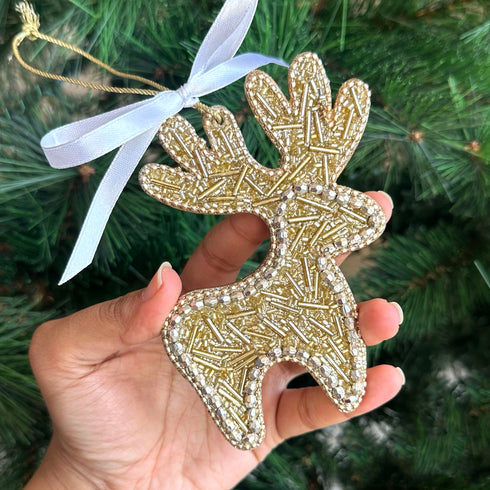 Set of 8 Glitter Embellished Ornaments