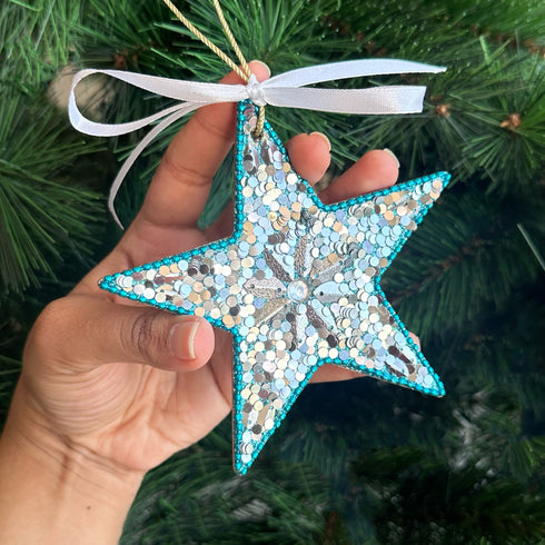 Set of 8 Glitter Embellished Ornaments