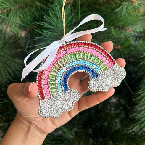 Set of 3 Glitter Embellished Ornaments for Girls
