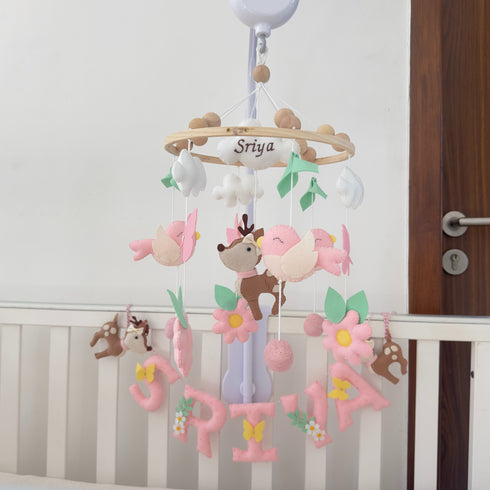 Enchanted Deer Cot Mobile & Bunting/Garland Set
