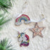 Set of 3 Glitter Embellished Ornaments for Girls