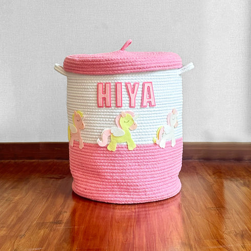 Little Unicorn - Rope Basket With Lid