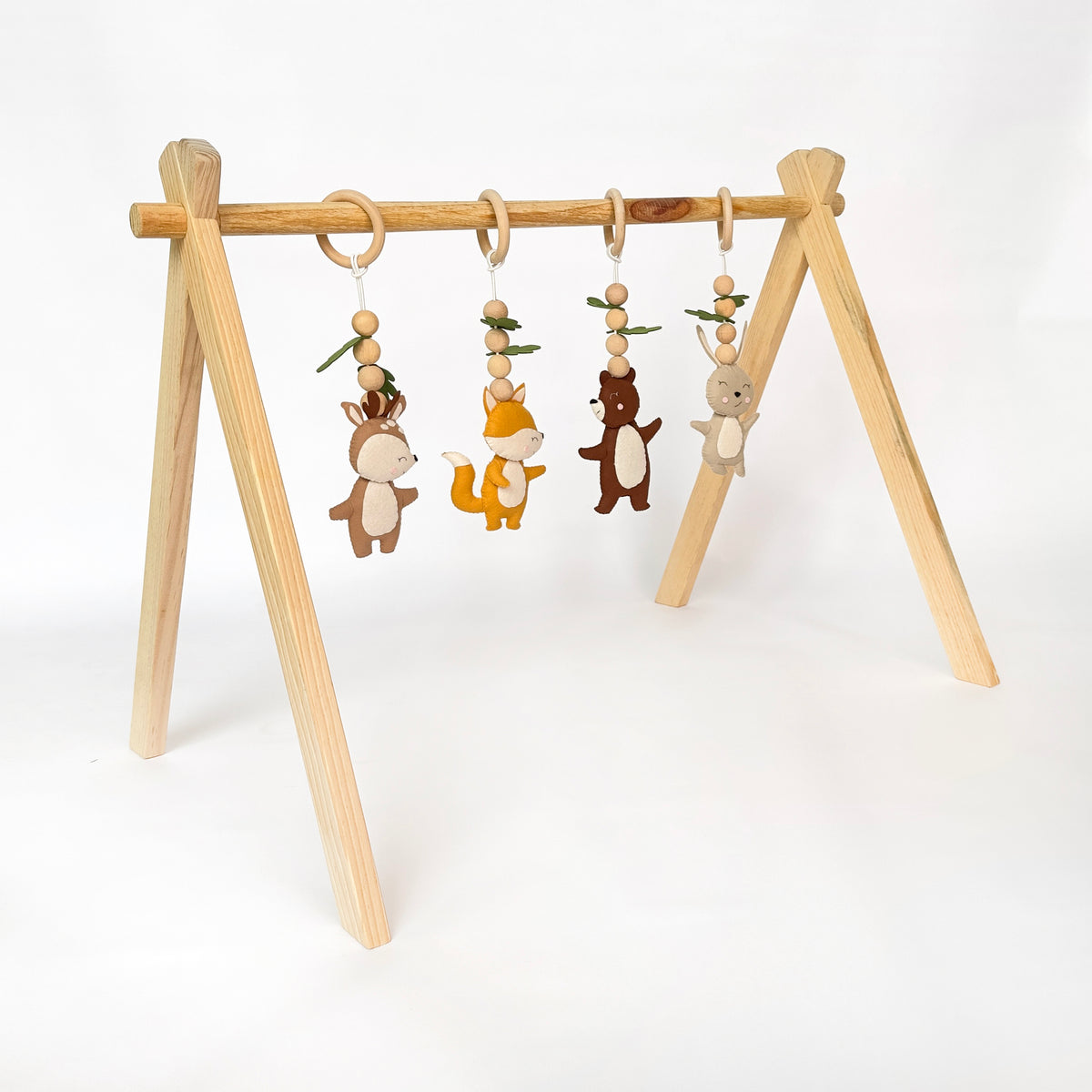 Baby Wooden Play Gym Foldable Gym with Toys Nursery Play Gym Frame – GWD  Kids