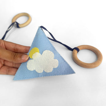 Blue skies- Play Gym Rattle Hanging Set