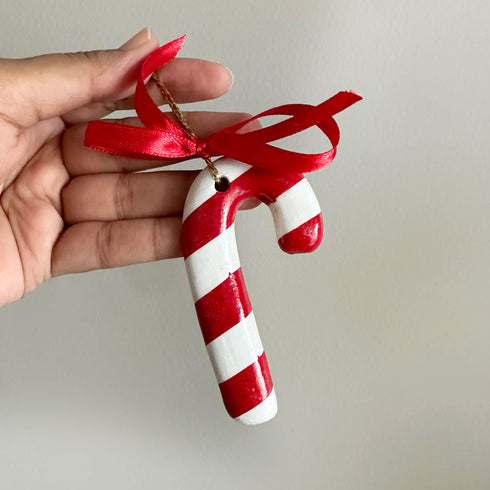Ceramic ornament-Candy cane