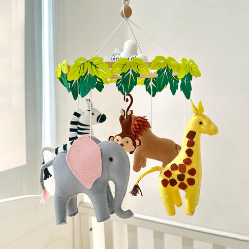 Personalised Jungle Animal Cot Mobile