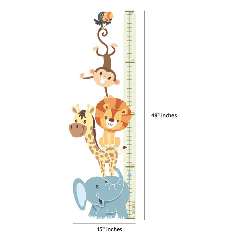 Safari Animals - Removable Height Chart Sticker