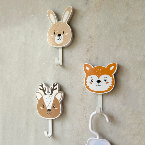 Woodland Animal Wall Hooks - Set of 3