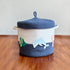Sea Creatures - Navy Blue Rope Basket With Lid