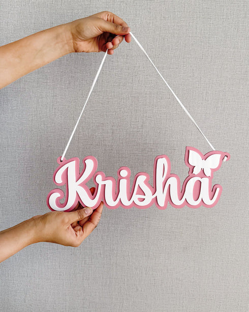 Personalised 3D Acrylic Name Plate - Butterfly