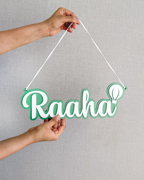 Personalised 3D Acrylic Name Plate - Hot Air Balloon