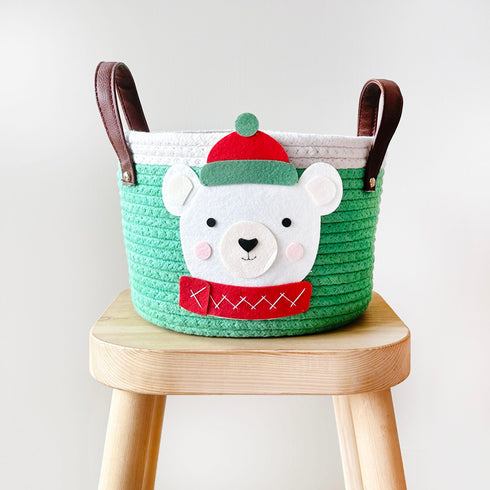 Cotton Rope Basket- Polar Bear