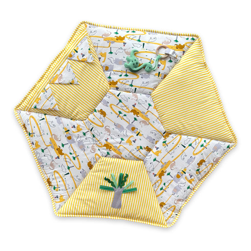 Yellow Dinosaur Sensory Cotton Playmat