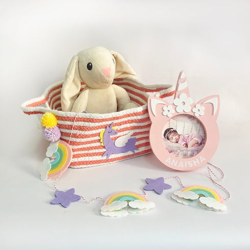Unicorn Theme Baby Gift Hamper Basket