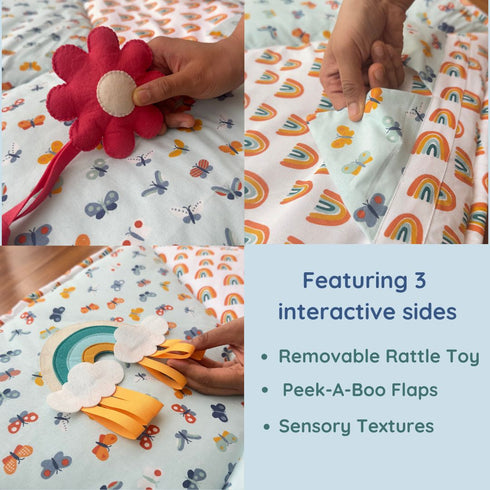 Blue Butterflies Play Gym & Sensory Mat set