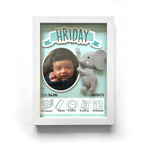 Birth Announcement Frame - Elephant