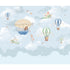 Blue Personalised Hot Air Balloon Wallpaper