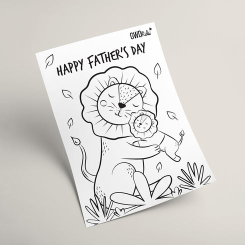 Lion and Cub - Happy Fathers Day Poster