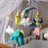 Elephant Owl Moon Cot Mobile - Teal & Yellow