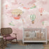 Pink Personalised Hot Air Balloon Wallpaper