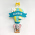 Elephant in a Hot Air Balloon Name Wall Hanging - Blue