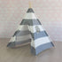 Tent/Tepee - Grey and White Striped