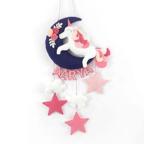 Personalised Unicorn on a Moon Wall Hanging