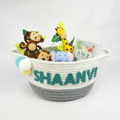 Newborn Baby Gift Basket - All About Animals