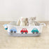 Grey Cotton Rope Hamper Basket - Little Cars