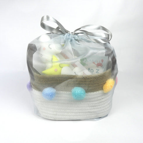 Newborn Baby Jute Gift Basket - Sunshine