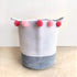 Pink Embellished Cotton Rope Storage Basket